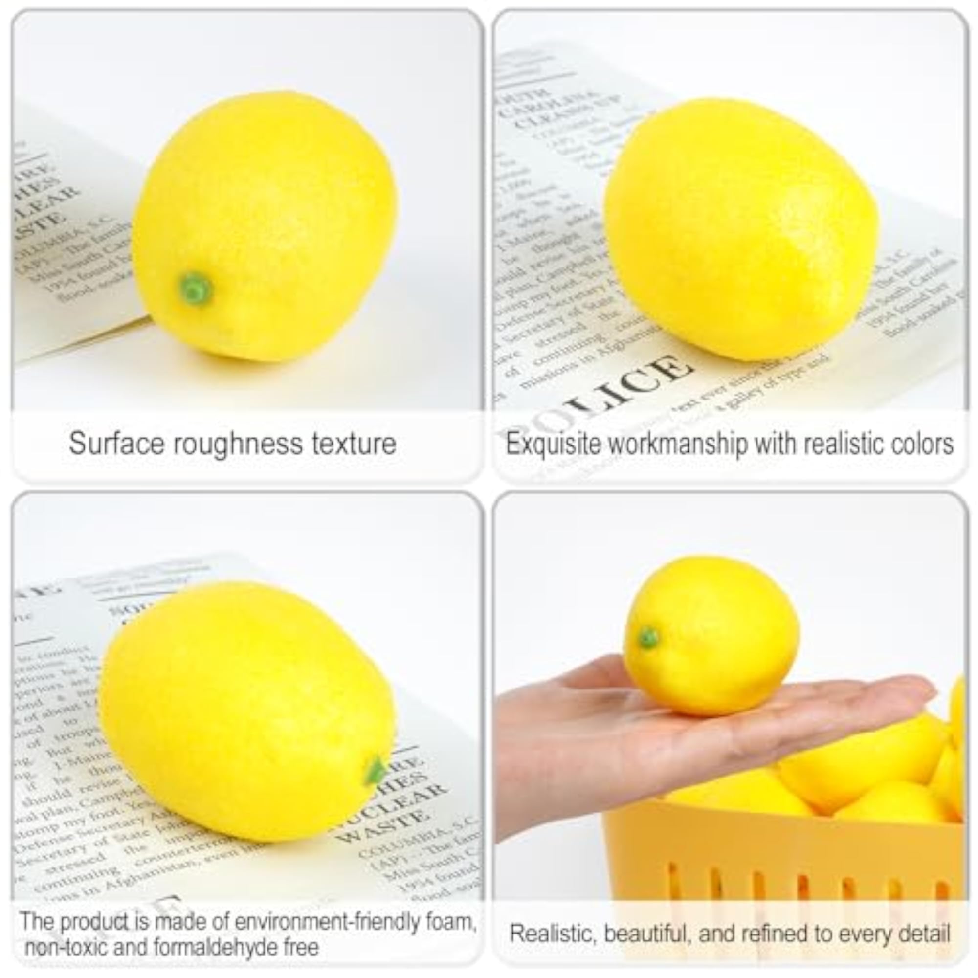 25Pcs Artificial Lemons Faux Fruit Decor